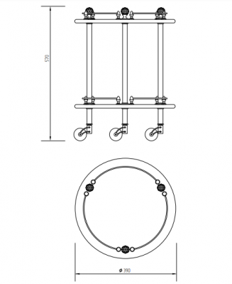 MIGLIORE Cristalia SWAROVSKI 16850 столик на колесиках со стеклом Cristalia, золото