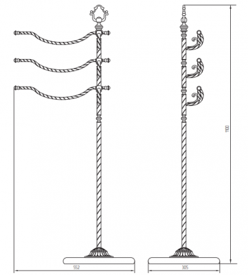 MIGLIORE Edera 16933 стойка низкая, 105 см, хром
