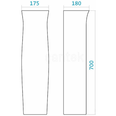 SANTEK Анимо 1.WH11.0.587 пьедестал под раковину, белый, фаянс
