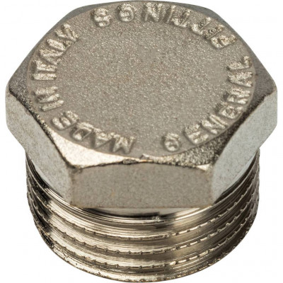 Заглушка STOUT латунь резьбовая НР никелированная 1/2 SFT-0025-000012