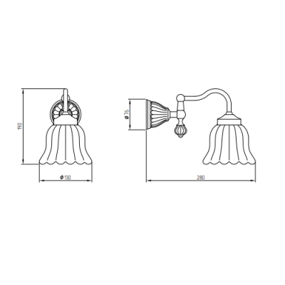 MIGLIORE Olivia 17535 светильник настенный, золото/декор золото