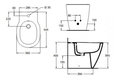 Ideal Standard Connect E799501 биде напольное, белое
