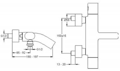 JACOB DELAFON Talan E10105RU-CP смеситель для ванны с душем, хром