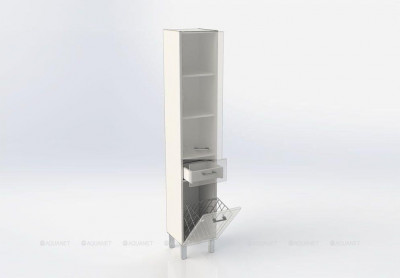 Шкаф-пенал для ванной Aquanet Верона 35 L белый с бельевой корзиной (00187316)