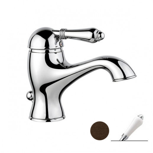 Nicolazzi Classica 3402 DB 76 смеситель для раковины с д/к, темная бронза/ручка P.Mont Blanc