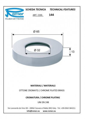 Отражатель Remer RR 144 O32, хром