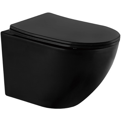 Комплект унитаза с инсталляцией Abber Bequem AC1100MB-AC0105-AC0121MB микролифт с черной клавишей