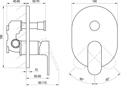 Смеситель Ravak Chrome CR 065.20BL.O2.RB070 для ванны и душа, R-box X070433
