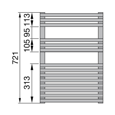 Zehnder Forma LFC 070-050 полотенцесушитель водяной для ГВС, нержавеющая сталь, 72,1см x 49,6см