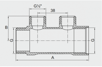 Коллектор ProFactor PF mf263.4 1"гш- 1/2 "ш, 4 выхода