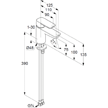 Смеситель для раковины KLUDI Pure & Style хром 400280575