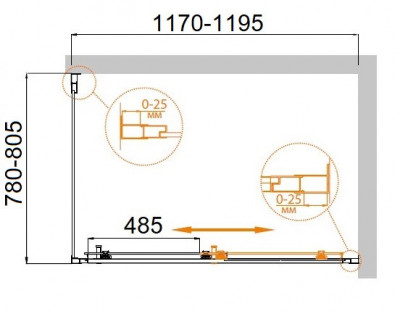 Душевой уголок CEZARES MOLVENO-AH-11-120/80-C-Cr-IV