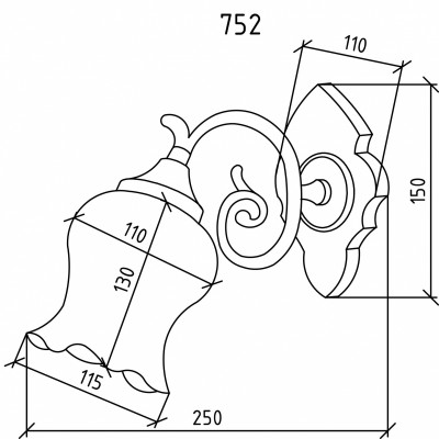 Бра для ванной Boheme 752 бронза