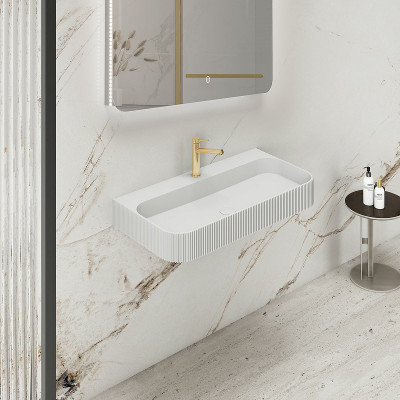 Раковина подвесная Vincea 90 VWB-6SG90MW белая матовая прямоугольная