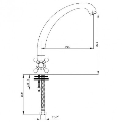 KorDi White Calcium KD 1004L - F04 White/Chrome смеситель для кухни, белый глянцевый