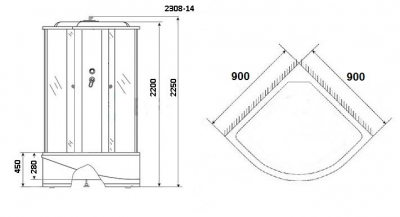 Душевая кабина Niagara Classic NG-2308-14 90x90х215 см высокий поддон