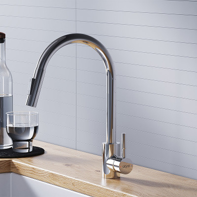 Кухонный смеситель Dorff Logic D3007500 хром с выдвижным изливом