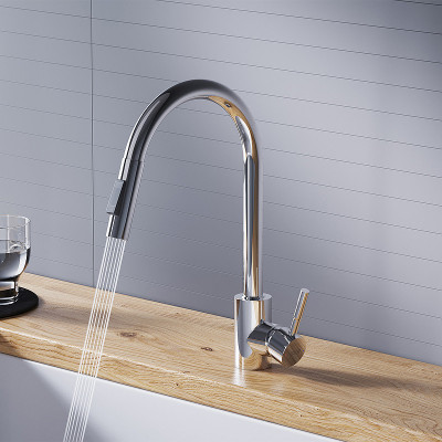 Кухонный смеситель Dorff Logic D3007500 хром с выдвижным изливом