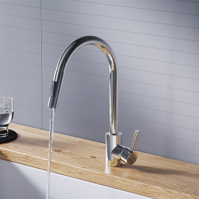 Кухонный смеситель Dorff Logic D3007500 хром с выдвижным изливом