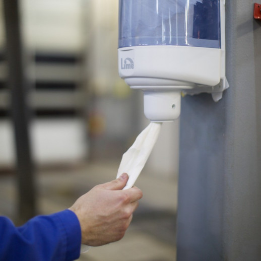 Диспенсер д/полотенец с центр.вытяжкой LIME MINI, с дозатором