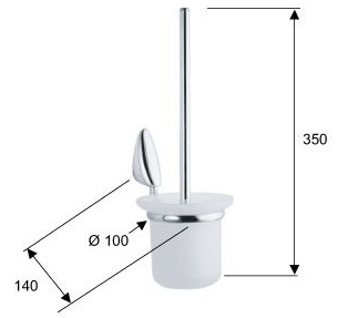 Ёрш Remer ZIP ZP 66 туалетный, хром/матовое стекло