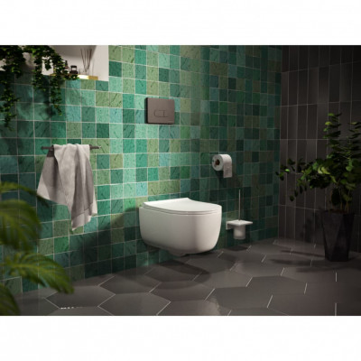 Инсталляция BERGES для скрытого монтажа унитаза NOVUM кнопка D5 Soft Touch, черная