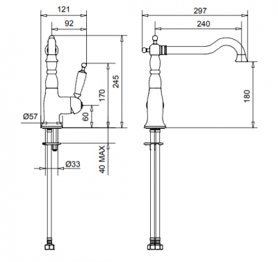 MIGLIORE Oxford 18195 смеситель для кухни, бронза