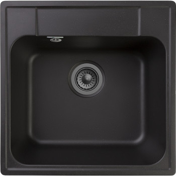 Мойка для кухни GranFest Quarz GF-Z48 черная ис-ный мрамор квадратная