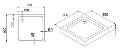 Поддон душевой Cezares-SMC TRAY-M-A-90-35-W, 90*90*h3,5 мм