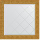 Зеркало настенное Evoform ExclusiveG 86х86 BY 4323 с гравировкой в багетной раме Чеканка золотая 90 мм  (BY 4323)