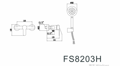 Смеситель для ванны Fmark FS8203H нерж сталь черный рычажный