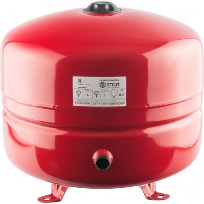 Расширительный бак на отопление 35 л. красный  STOUT (STH-0005-000035)