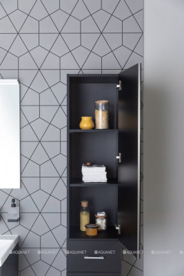 Шкаф-пенал для ванной Aquanet Верона черный (00272431)