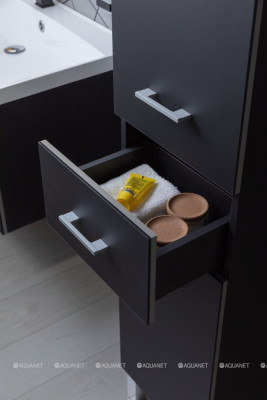 Шкаф-пенал для ванной Aquanet Верона черный (00272431)