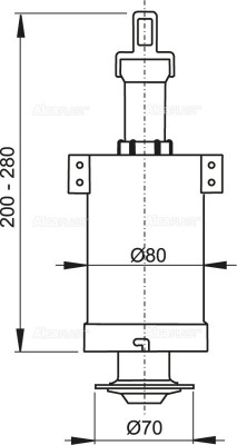 Сливной механизм для высоко расположенного бачка AlcaPlast A03A