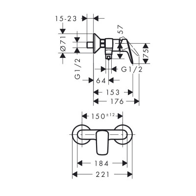 Hansgrohe Logis 71600000 смеситель для душа, хром