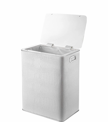 Geralis KWH-S CROCO корзина для белья белая, кант хром, большая