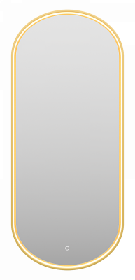 Зеркало подвесное в ванную Brevita Saturn подсветка сенсорное 500x1150 овальное золото (SAT-Dro1-050-gold)