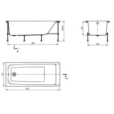 Ванна акриловая Roca Elba 150х75 см 248509000 прямоугольная