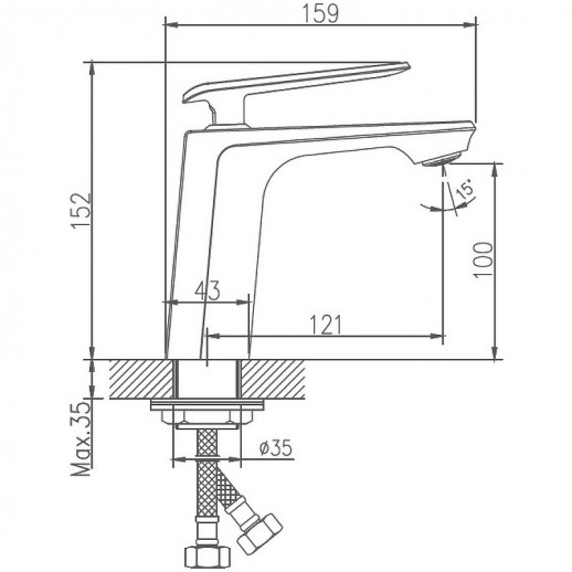 Однорычажный смеситель для раковины Haiba HB10548-7 (латунь) черный, хром