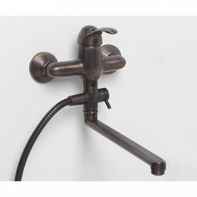 WasserKRAFT Isar 1302L cмеситель для ванны с длинным изливом, темная бронза