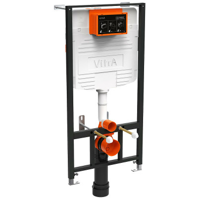 Комплект унитаза с инсталляцией Vitra Zentrum L-box 9012B003-7206 с сиденьем микролифт и клавишей смыва хром