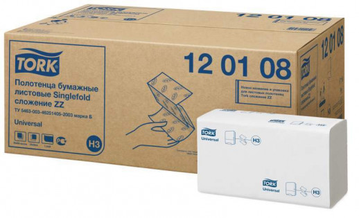 Tork листовые полотенца Singlefold сложения ZZ 1 сл белые 250 шт бумажные