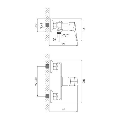 Смеситель для душа IDDIS Vibe (VIBSB00i03WA), дизайн современный