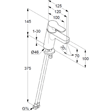 Смеситель для раковины KLUDI Pure & Easy хром белый 370289165