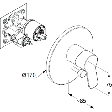 Смеситель для ванны KLUDI Pure & Easy хром 376500565