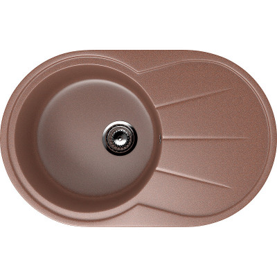 Кухонная мойка Ulgran Classic U-503-302 овальная 750х480х200 одна чаша с правым крылом песочная