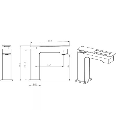 Смеситель для раковины Boheme Q 141-CRG.2 хром золото однорычажный
