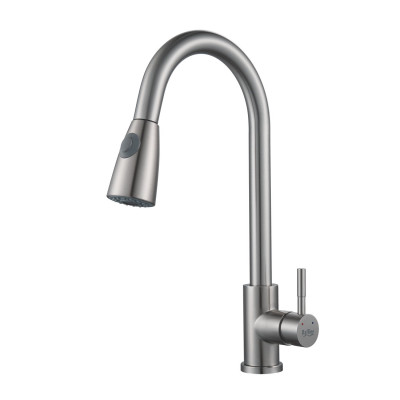 Смеситель для кухни с выдвижным изливом Raffine F213L, сатин