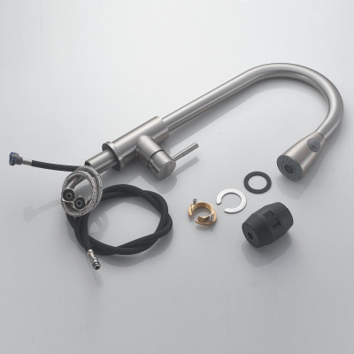 Смеситель для кухни с выдвижным изливом Raffine F213L, сатин